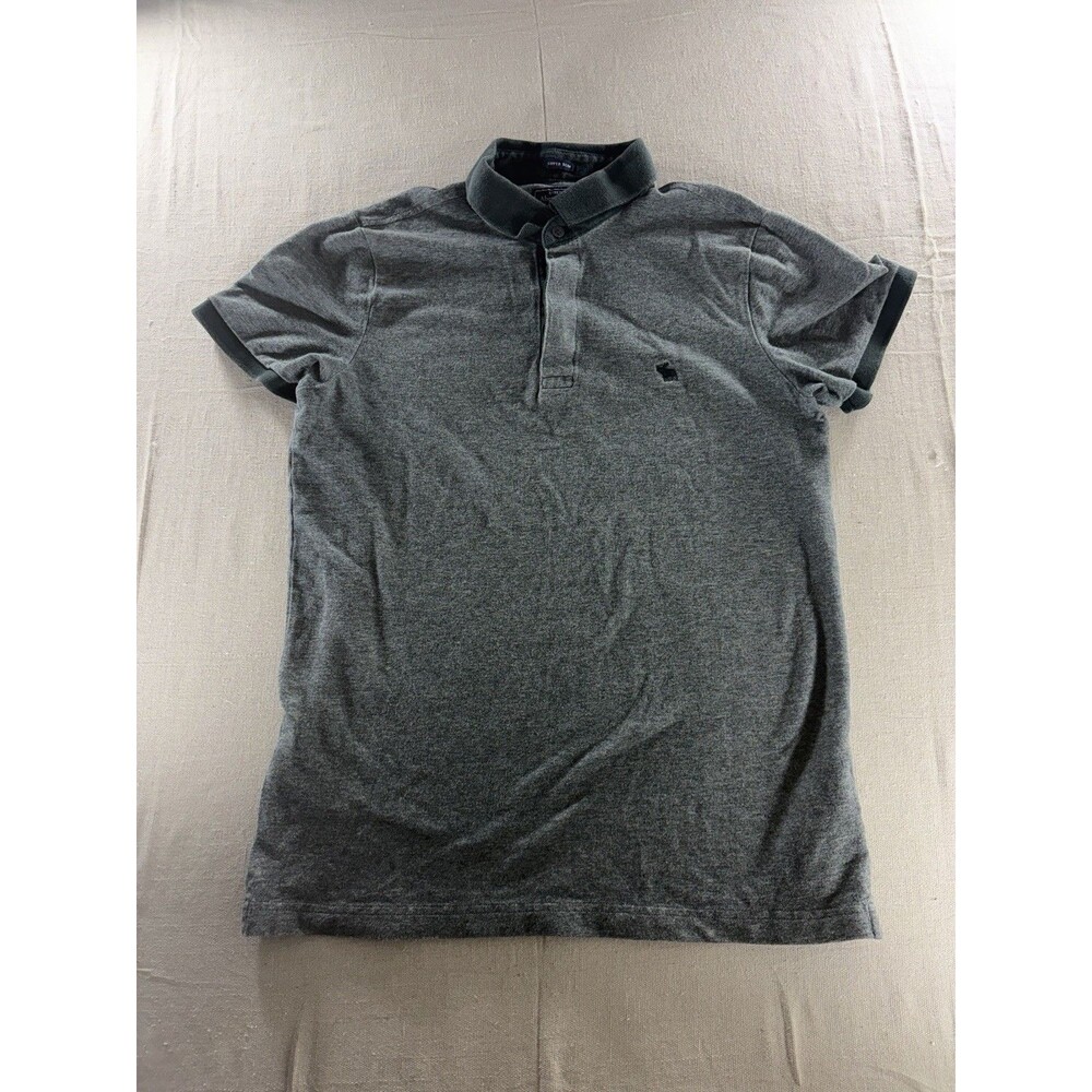 Abercrombie & Fitch Men's Super Slim Fit Stretch Polo Shirt Dark Green Size M